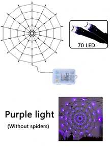 1 Peça Luz de Aranha & Teia de Aranha - Luz de Janela de Teia de Aranha, Luz de Halloween Operada a Bateria com 8 Modos, Adequada para Festa, Quarto, Casa Assombrada, Luzes de Corda de Atmosfera, Decoração de Halloween, Decoração de Natal (Aranha Não Incluída) - Preto - Visão 5