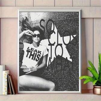 1pc Black & White Urban Graffiti Design Canvas Posters,Tate Mcrae Singer Themed Wall Arts,For Living Room, Hallway, Bedroom, Office, Cafe, Bar, Kitchen, Dorm Wall Decoration,Modern Classic Home Decoration ,NO Frame