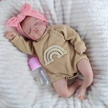1pc 18 Inch Lifelike Simulation Doll Hand Drawn Hair Half Glue Reborn Dolls Playing House Accompanying Toys Birthday Present - Multicolor - View 15