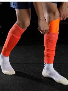1 par de calcetines de fútbol de pierna larga fijos, cubiertas de pierna para adultos, protectores de pierna, calcetines de ciclismo, calcetines de otoño - Multicolor - Ver 11