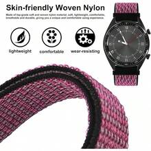 Correa de Reloj de Nylon Ajustable de 18mm, Correa Deportiva de Liberación Rápida (Negra) - ciruela madura - Ver 2