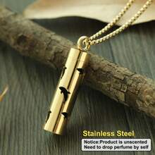 Golden Aromatherapy Necklace Diffuser Pendant Stainless Steel Locket Aroma Perfume Oils Essential Oil Diffuser Pendant Necklace Stainless Steel Jewelry Locket Necklaces Couple Men Punk Pendants Necklaces - Gold - View 17