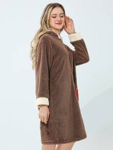 2Pcs/Set Spring Summer Satin Lace Trim Cami Top Shorts Pajama Set, Including A Blouse And Shorts - Brown - View 6