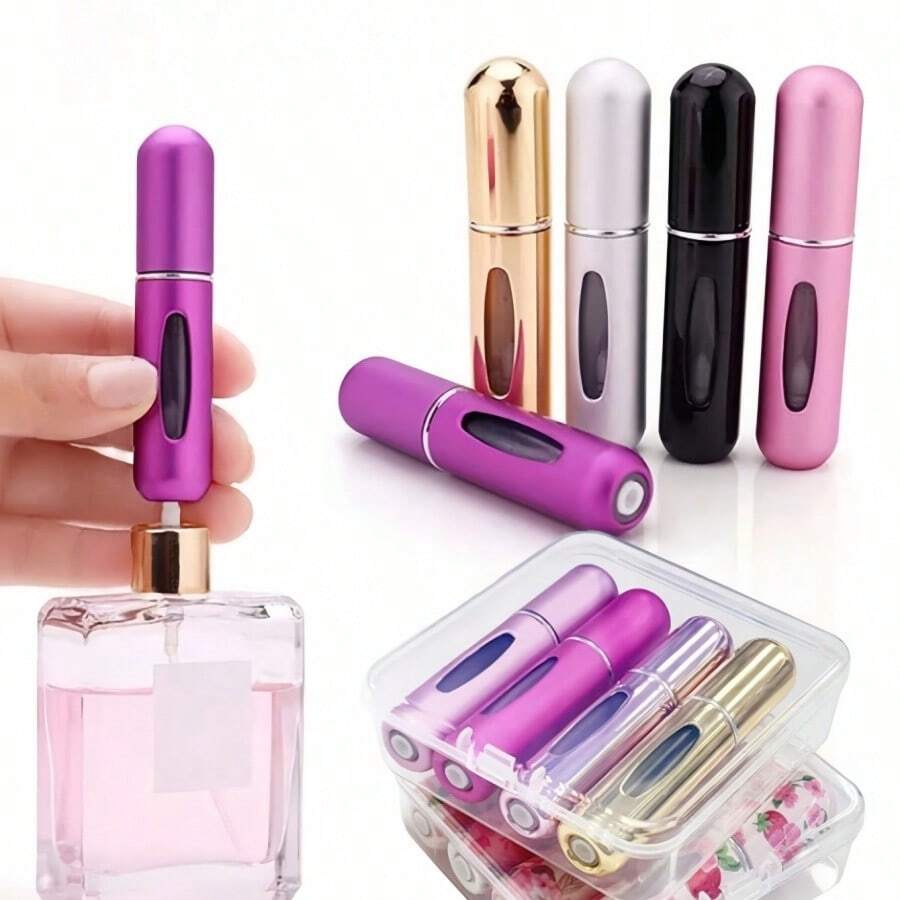 1pc Mini Refillable Perfume Atomizer Bottle – 5ml Travel-Size Spray Pump, Portable & Leakproof Fragrance Dispenser For Purse, Pocket & On-The-Go Use - 紫色 - 查看 1