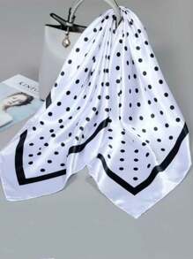 1pc 90cm X 90cm Fashion Versatile Multifunctional Scarf, Minimalist Polka Dot Large Square Shawl Sunscreen Wrap Headscarf For Dress - Multicolor - View 14