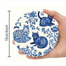 Set de 6 posavasos de madera con marco de porcelana azul y blanca, adecuados para la decoración de la sala de estar, dormitorio y cocina, 300 sets/1800 piezas - Multicolor - Ver 2