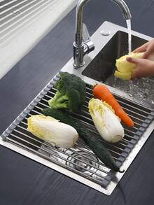 1pc Sink Drying Rack, Retractable Dish Drying Rack Over Sink, Stainless Steel Dish Drying Rack, Foldable Dish Drainer, Gray S-Shaped Dish Rack, Foldable Dish Drying Rack, Stainless Steel S-Shaped Dish Rack, Foldable Dish Drainer, Gray, Stainless Steel Sink Dish Drying Rack, 304 Stainless Steel Retractable Dish Drying Rack, Foldable Dish Drainer, Mildew-Resistant Silicone Storage Rack, Kitchen Storage Rack, Dish Rack