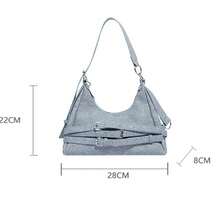 Simple Handbag, Fashionable And Versatile Shoulder Bag, Retro Style Dumpling Bag, Suitable As A Gift For Girlfriend - 深藍色 - 查看 5