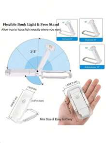 1pc Portable Bookmark Light, Rechargeable LED Reading Light, Clip-On Reading Light, Bed Reading Eye Protection Light
