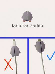 Ladybug Silicone Data Cable Protector, Penguin Cartoon Apple Phone Data Cable Anti-Breaking Savior, Multiple Cartoon Protective Cases - Red - View 5