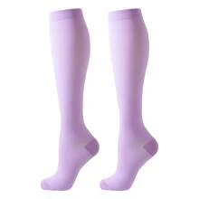 6 đôi tất nén y tá Tất nén dài đến đầu gối Tất nén bắp chân y tá Tất nén cao đến đầu gối co giãn tốt cho nam nữ Thoáng khí, chống trượt, Tất thể thao chịu áp lực tốt cho chạy bộ và đạp xe - Nhiều màu - Xem 8