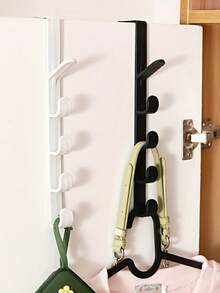 2 Multifunctional Hanger, Space Saving Door Hook, Multipurpose Storage Hook, Door Utility Hook, Durable ABS Plastic Material, Easy To Install, Each With 5 Hooks, For Coats, Towels, Hats, Bags, Storage Rack, Multipurpose Hanger, Home Bathroom Storage Organizer, Suitable For Bathroom, Bedroom, Wardrobe, Wardrobe Hook, Storage Hook, Utility Hook, Room Accessories, Bedroom Accessories | Halloween Christmas Gifts | Holiday Decorations