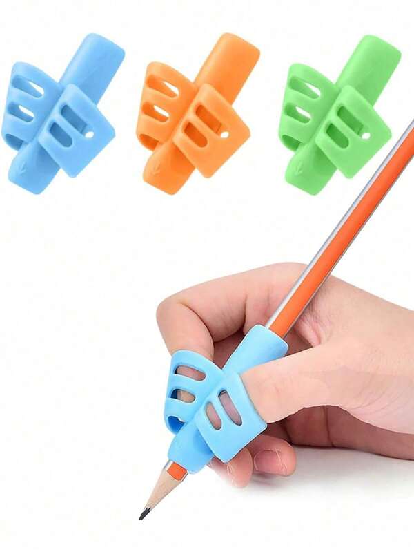 Pencil Grips For Kids (Blue/Green/Orange) - Ergonomic Writing Aid For Handwriting & Posture Correction, Perfect For Preschoolers, Toddlers & Special Needs - Great For School, Office & Back To School Supplies