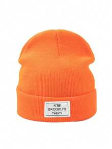 1 件儿童针织帽，简约时尚针织帽，男女通用，头围较大，保暖防风，适合秋冬季 - 1PC - 查看 4