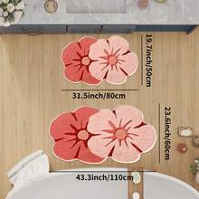Moss Bath Mat, Ultra Thick Soft Green Bathroom Rug, Water Absorbent Non Slip Microfiber Bath Rugs For Bathroom Floor, Shower, Sink, Bedroom, 20"X32" - Flower Shadow - View 3