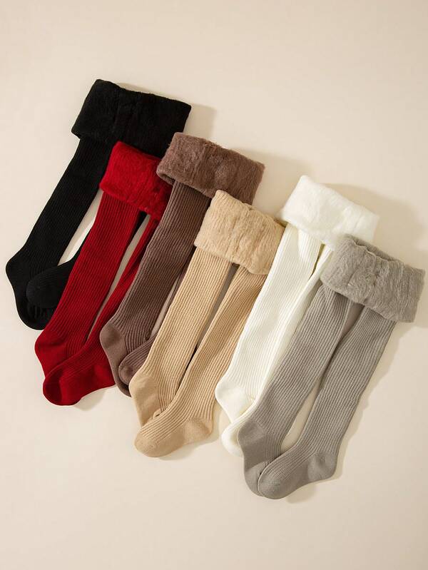 Pacote com 3 meias-calças térmicas para meninas, leggings macias e confortáveis com forro de lã, adequadas para uso diário no outono/inverno, volta às aulas, viagens, feriados, cor aleatória