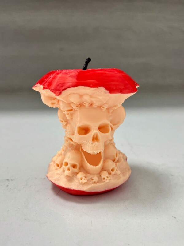 1pc Unique 3D The Witch's Poisoned Apple Decoration Ornaments,Creative 3D Printed Skull Apple Halloween Table Center Decor,Bedroom Decor,Halloween,Room Decor Bedroom,Home Decor Living Room,Living Room Decor,Halloween Decoration,3D Printed Decor,