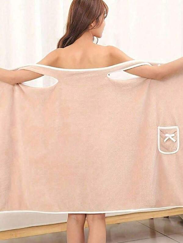 Wearable Bath Towel Set - Adult Bath Towel With Pocket Storage, Thick Velvet, Strong Water Absorption And Quick Drying - Suitable For Use After Bathing - No Need To Worry About Falling Back To School, Can Be Used In Beauty Salons, Home Bathrooms, And School Must-Have Bathroom Tools For Both Men And Women