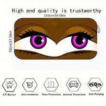 1pc Cute Big Eye Car Sun Visor, Fashionable And Interesting Sunshade, Easy To Install, Suitable For Various Car Models, With Heat Insulation And Privacy Protection Function, Keeps Your Car Cool, Foldable For Easy Storage