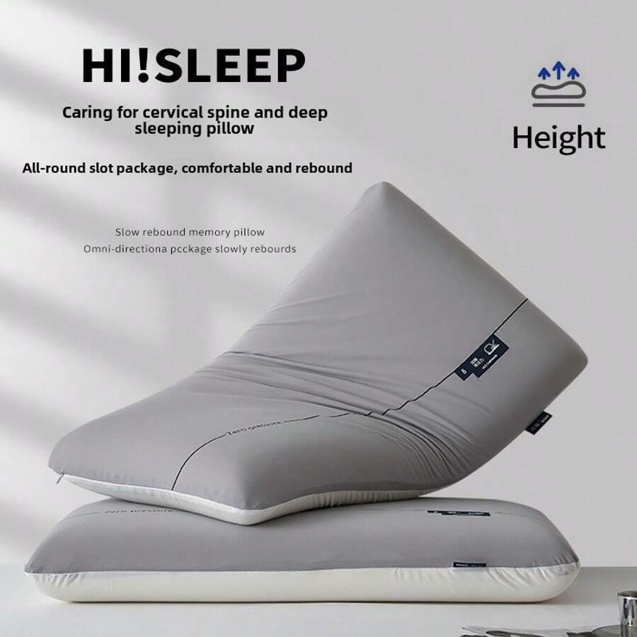 Relieve Neck And Shoulder Pain With A Soft And Comfortable Memory Foam Cervical Pillow, A Cooling Pillow With A Smooth Washable Cover, And A Contour Pillow For Adult Cervical Spine - 灰色 - 查看 1