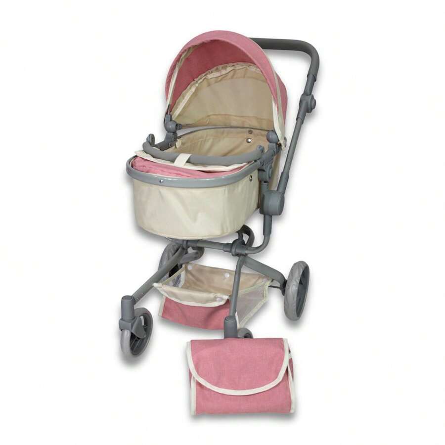 Carriola de Juguete para Muñecas New Noni Modelo IS-9695 Cochecito Moderno y Plegable para Niñas Juego de Simulación y Rol Paseo de Muñecas Ligero y Fácil de Guardar Regalo Perfecto para Niñas - Gris - Ver 1