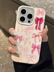 Ốp lưng điện thoại mềm mại, chống sốc, chống trượt, họa tiết nơ cổ điển dễ thương, chất liệu vải thiều, tương thích với điện thoại Apple, phiên bản quốc tế, không phải phiên bản nội địa. - Nhiều màu - Xem 4