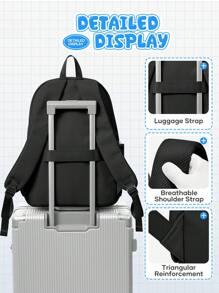 纯色女士背包大号学校背包笔记本电脑背包带笔记本电脑隔层，适用于 14-15.6 英寸笔记本电脑，轻便耐用的学生书包，防水旅行包，实用的户外徒步旅行背包，带有多功能口袋，适合通勤、上学、工作、旅行的休闲背包，2 种颜色可选书包