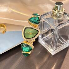 1pc Women's Asymmetrical Shape Alloy Case Colorful Rhinestone High-End Unique Personalized Quartz Watch - one-size - View 19