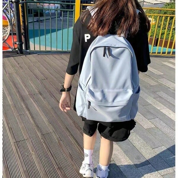 1 pieza Mochila casual negra/blanca/azul/rosa/gris, mochila versátil de gran capacidad para estudiantes y viajes ligeros diarios, con correas ajustables y múltiples compartimentos, regalo ideal para la temporada de regreso a clases, útiles escolares y mochilas Sprayground para niños y niñas