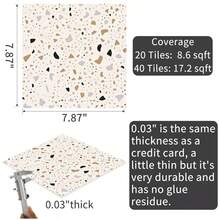 10/20 miếng gạch dán tường 20,32cm x 20,32cm, sàn vinyl tự dính DIY, thích hợp cho miếng dán gạch chống thấm nước có thể tháo rời (gạch Terrazzo) trong phòng tắm, phòng khách, phòng ngủ, nhà bếp và cầu thang - Nhiều màu - Xem 17