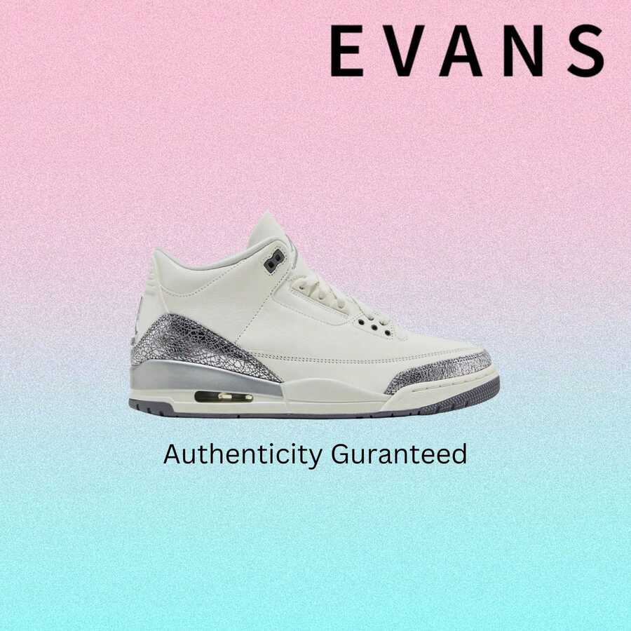 Nike Air Jordan 3 Retro Sail Cement Grey CK9246-100 Women Fashion Sneakers New - Sail/Cement Grey/Metallic Silver - View 1