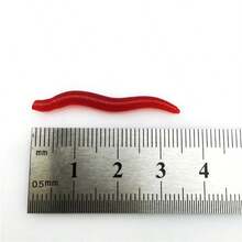 50/100pcs Soft Red Worm Lure 3.5cm Lifelike Artificial Earthworm Bait Fishy Smell Bass Lure Fishing Tackle