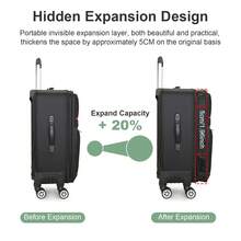 SIDIANBAN 20-Inch Carry On Luggage, Expandable Softside Luggage, Wheel Spinner Suitcase, Men And Women, Black - màu đen - Xem 4