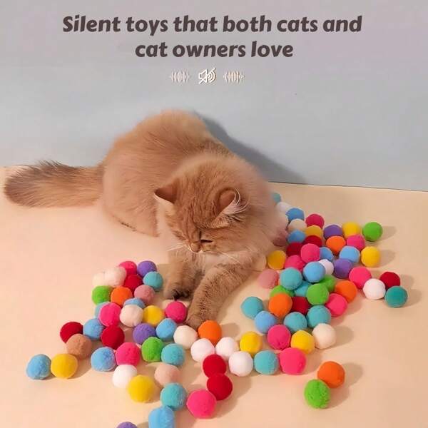 10/30pcs Colorful Plush Balls, Polyester Material, High Elasticity, DIY Creative Craft Materials, Suitable For Birthday, Holiday Decoration, Home & School DIY, Toy Making, Art