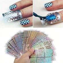 6 Sheet Nail Vinyl Stencils Nail Decoration Stickers Set Nail Stickers Tips Decals - Nhiều màu - Xem 10