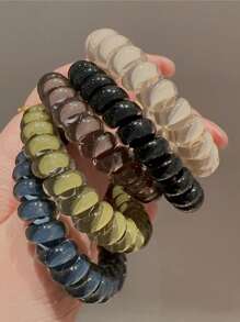 3pcs Jelly Colored Spiral Coil Hair Ties , Elastic Water Resistant Hair Ties , Simple Versatile, Fashionable Elegant, Woman Head Accessories Suitable For High Ponytails, Thick Hair, Leisure, School,Party,Vacation,Clothing Accessories,Summer Fall Winter,Hair Ties Ties Accessories, Hair Accessories, Home Beauty Women Accessory Gifts ,Hair Rope