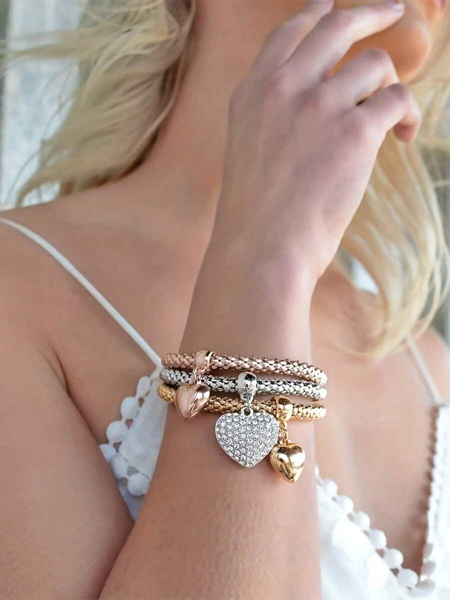 3 Pieces/Set Minimalist, Elegant And Casual Women's Alloy Bracelet - 銀色 - 查看 1