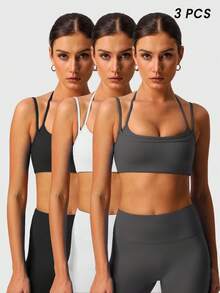 Sodalemon Women's Adjustable Strap Racerback Sports Bra - 彩色 - 查看 7