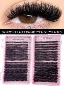 10/32排单根睫毛册大容量8-16毫米混合长度簇状睫毛适合初学者DIY家庭睫毛延长套装睫毛簇、睫毛簇、单根睫毛、睫毛、假睫毛