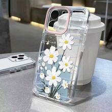 1 Stück Blumen Graffiti Handyhülle kompatibel mit Apple 17, 15 Pro Max, 14 Plus, 13, 12, 11, XS, XR, X, 7 und Series S21/S22/S23/S24/S25, A71, A51, A55 - Vollständige Abdeckung, modisches Design, elegant, präzise Aussparungen - Verschiedenfarbig - Übersicht 3