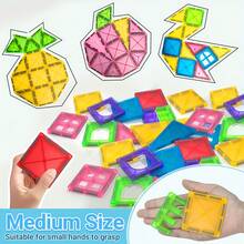 40/65/100pcs Magnetic Building Blocks Toys, Small Size Magnetic Tiles For Stacking And Puzzles, Ideal Birthday Gift For 3+ Years Old, Creative Magnetic Construction Toys - Multicolor - View 3