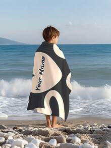 1pc Customized Bath Towel, Beach Towel, Kids Towel, Pool Towel, Bathroom Towel, Vacation Gift, Beach Essential, Outdoor Travel - Multicolor - View 7