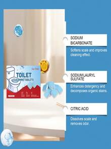 1 Pack Of 8 Toilet Cleaning Tablets For Removing Stains, Scale, And Odors, Leaving A Fresh Fragrance And Maintaining The Toilet. These Tablets Clean Efficiently By Quickly Dissolving And Removing Yellow Stains, Urine Scale, Water Scale, And Other Dirt From The Inside Walls Of The Toilet. They Are Easy To Use, Saving Time And Effort.