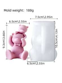 1 pieza Molde de silicona de oso caballero con corbata de moño - Fácil de usar para hacer velas DIY, manualidades de resina y decoración del hogar, adecuado para hacer velas con forma de adorable oso pardo y blanco, perfecto para crear un ambiente acogedor, molde de vela con forma de oso