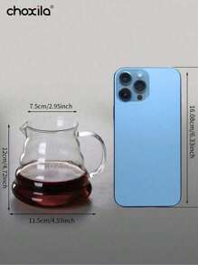 choxila 1 件套咖啡壶，适用于手冲咖啡机，玻璃咖啡壶，云形透明咖啡壶带盖，学校用品，沙特国庆日