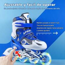 Patines en línea para niños, aptos para niñas y niños - Patines ajustables con ruedas iluminadas LED - Patines para adolescentes para uso indoors y outdoors. - Azul - Ver 4