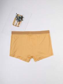 4pcs/Set Men's Comfortable Short Solid Color Briefs, Basic Sports Polyester Soft Lightweight Seamless Mid-Waist