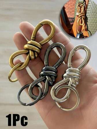 NYXIA 扭结扣包饰钥匙扣、D 形环钥匙扣 - 高品质奢华钱包配件，完美为您的包袋增添时尚感，适合日常使用、特殊场合、多功能设计、时尚宣言、优雅时尚、耐用实用，增添一丝精致感。适合女性朋友、周年纪念礼物、返校礼物