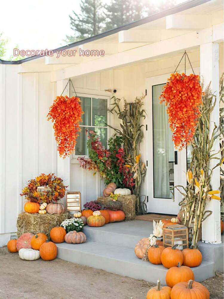 16 Fiori Artificiali Autunnali Per Esterni UV Resistant – Rami Finti Con Fiori E Boccioli, Decorazioni Per Giardino, Portico, Finestre E Centrotavola Ringraziamento - 2