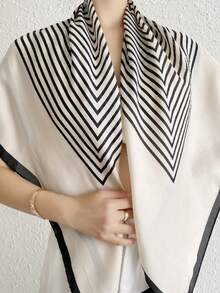 1pc 90cm X 90cm Fashion Versatile Multifunctional Scarf, Minimalist Polka Dot Large Square Shawl Sunscreen Wrap Headscarf For Dress - Multicolor - View 9